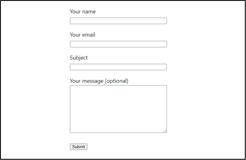 Standard Contact Form 7 layout in WordPress