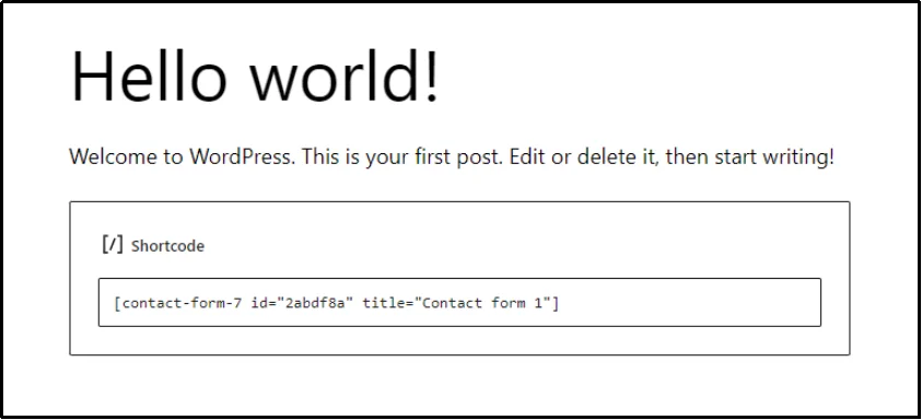 Copying shortcode from Contact Form 7