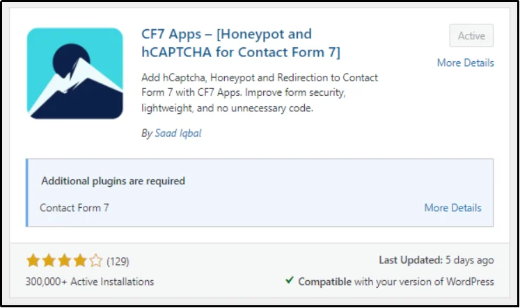 Installing CF7 Apps plugin in WordPress