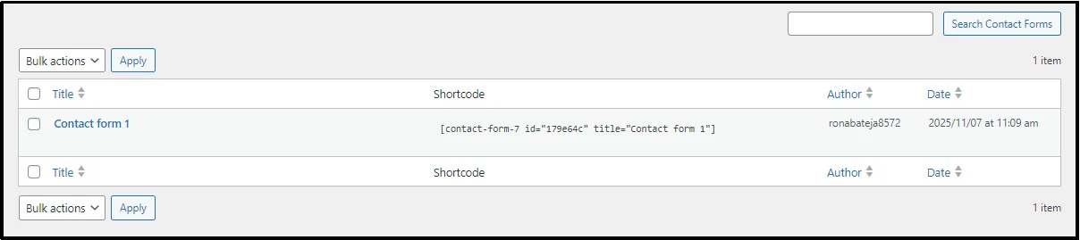 Editing Contact Form 7 form in CF7 Apps