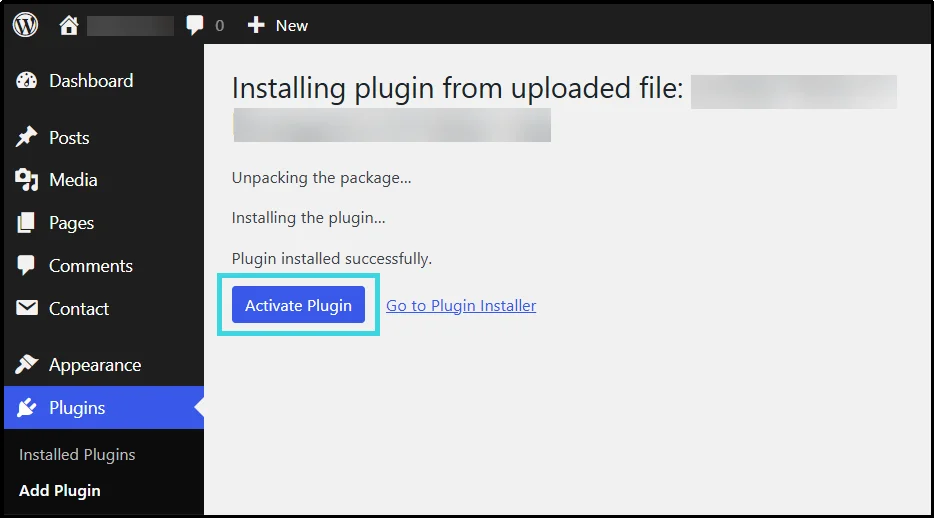 Clicking the Install Now button for the CF7 Apps plugin