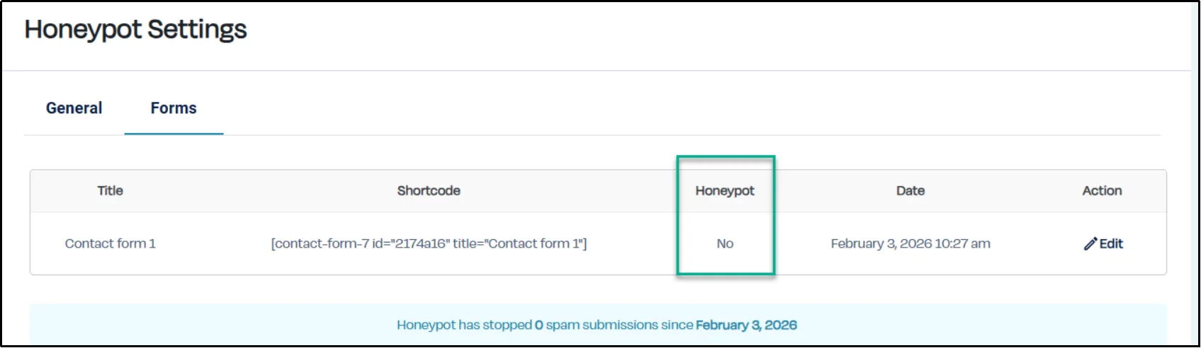 Opening a Contact Form 7 form from the forms list