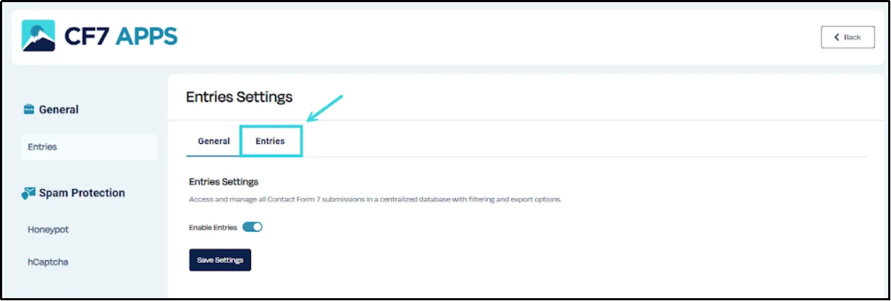 View your saved form entries in Contact Form 7 dashboard