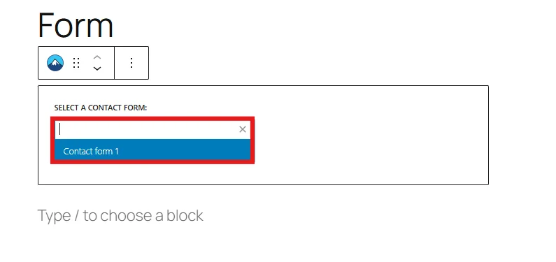 Select your preferred Contact Form 7 form from the dropdown menu