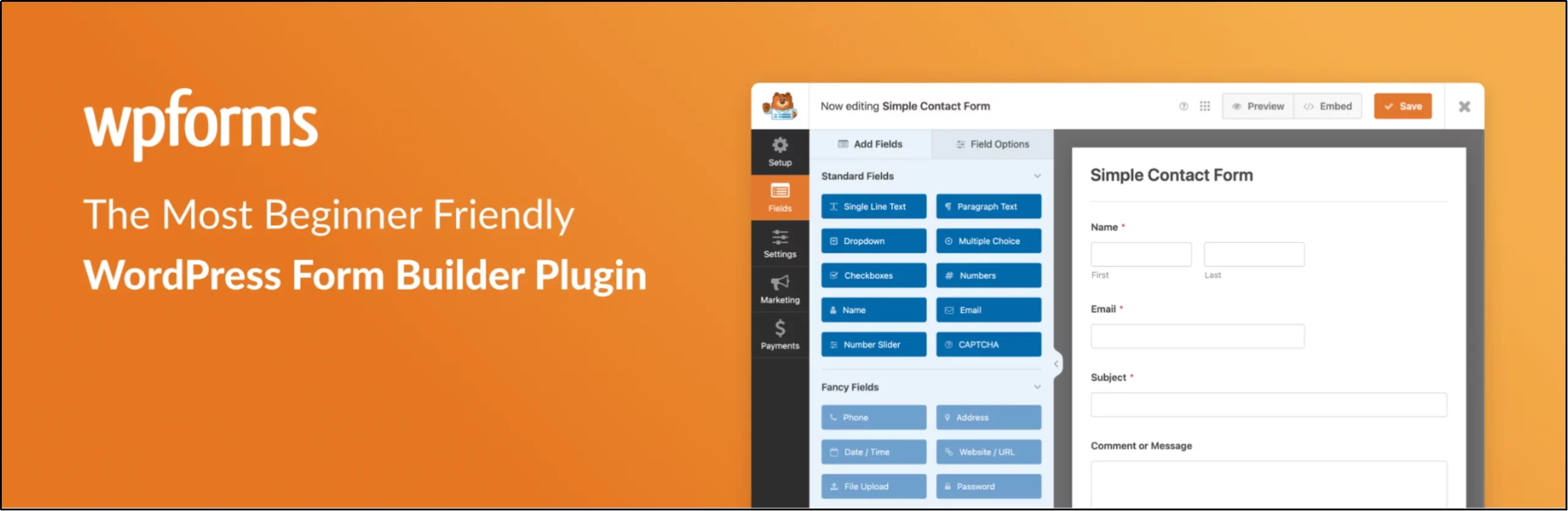 WPForms AI form builder for WordPress website forms
