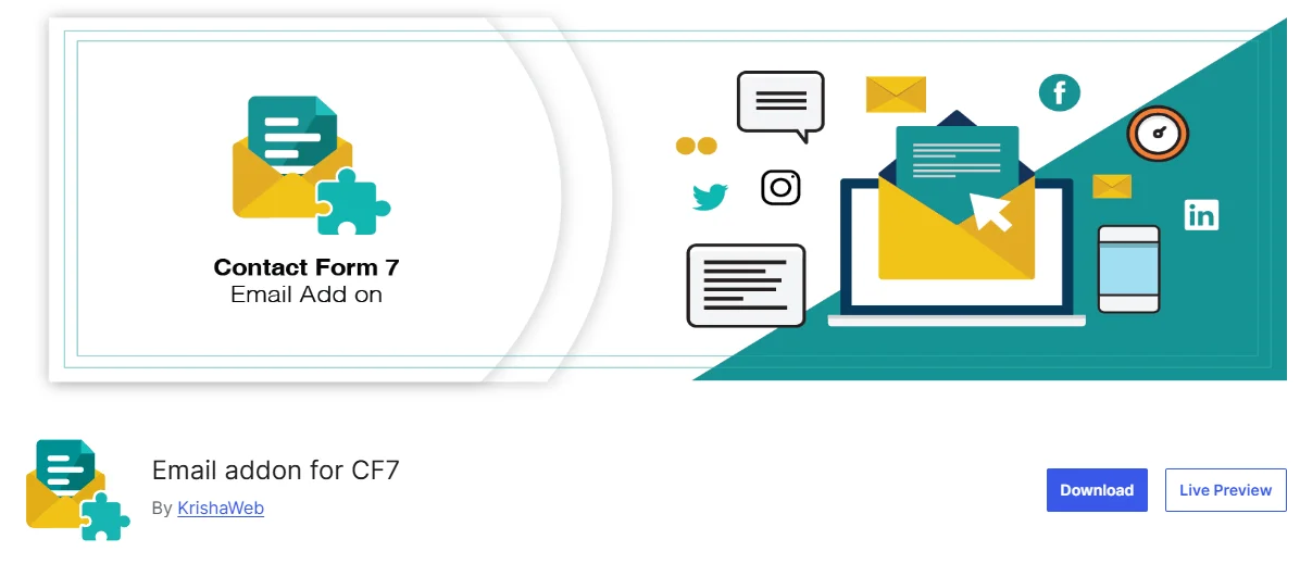 Email Addon for Contact Form 7 plugin with customizable email templates for WordPress