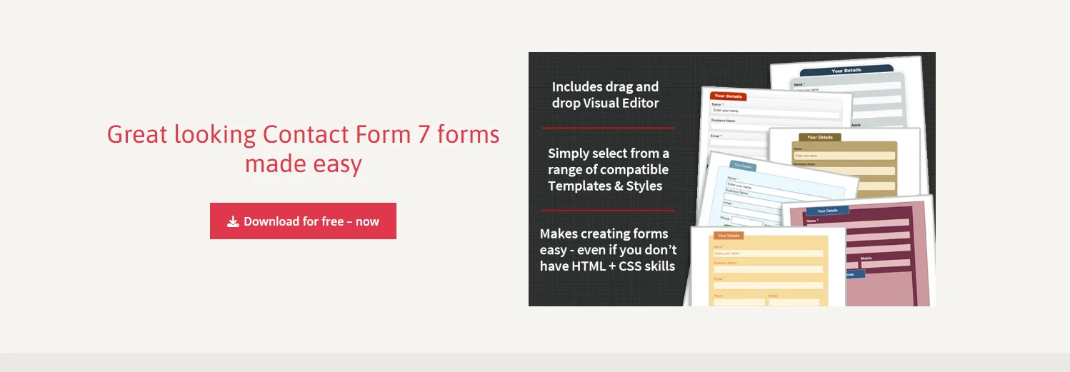 CF7 Skins addon for creating and styling Contact Form 7 forms without coding