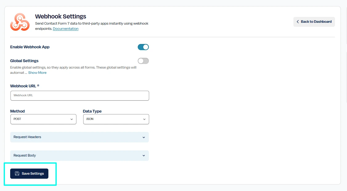 Enable or disable the Webhook feature globally