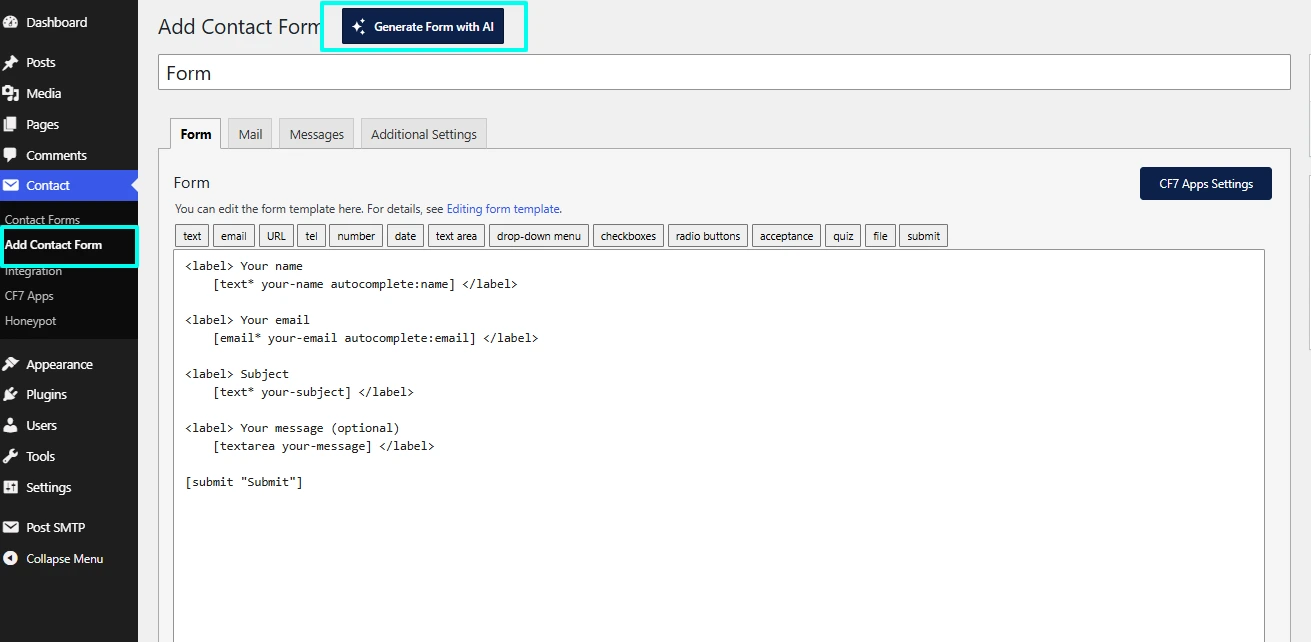Generate a Form with AI