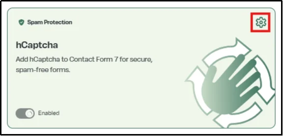 CF7 Apps hCaptcha settings page