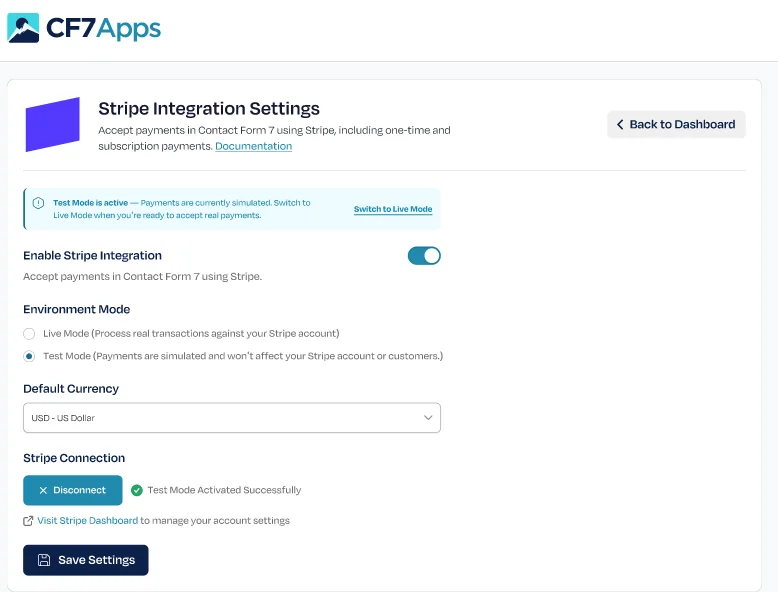 Configure Stripe Payment Gateway Settings 3