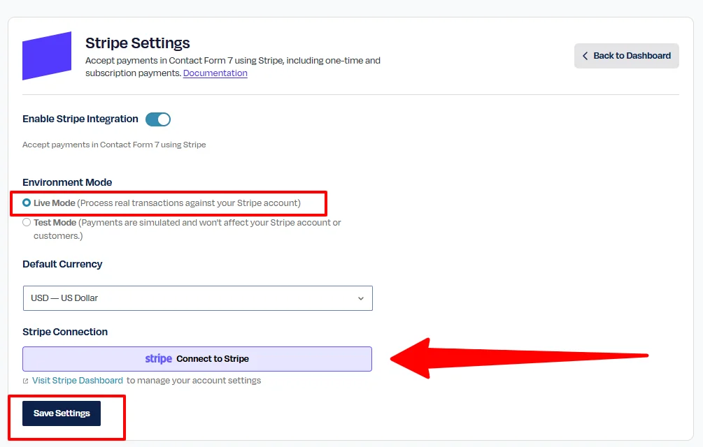 Configure Stripe Payment Gateway Settings 4